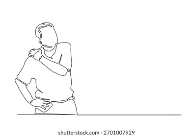 Dislocation of the shoulder in continuous one line drawing. Single line art illustration of Man suffering from pain in shoulder. Editable vector.