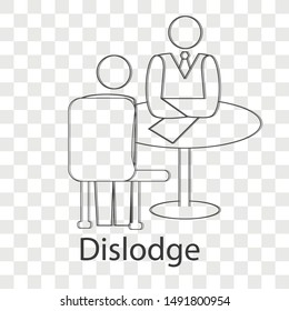 Dislodge icon on transparency background. Line vector illustration for website.