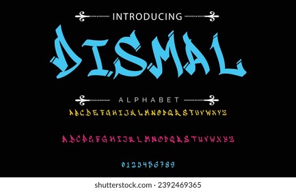 Dismal Graffiti font text effect, spray and street text style