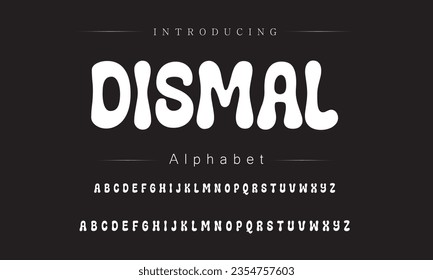 Dismal Vintage Brush Script Modern Font. Retro Typeface. Vector Illustration.