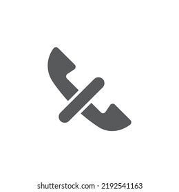 Dismiss call vector icon. filled flat sign for mobile concept and web design. Decline call glyph icon. Symbol, logo illustration. Vector graphics