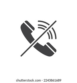 Descartar icono del vector de llamada. signo plano relleno para concepto móvil y diseño web. Icono de llamada telefónica declinando glifo. Símbolo, ilustración del logotipo. Gráficos vectoriales