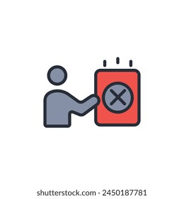 dismiss icon. vector.Editable stroke.linear style sign for use web design,logo.Symbol illustration.