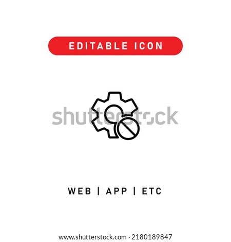 dismiss settings editable stroke icon, outline icon for web, app, presentation, etc 