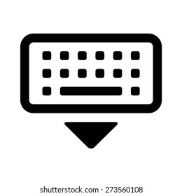 Dismiss virtual keyboard line art vector icon for apps and websites