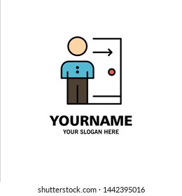 Dismissal, Employee, Exit, Job, Layoff, Person, Personal Business Logo Template. Flat Color