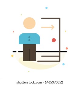 Dismissal, Employee, Exit, Job, Layoff, Person, Personal Abstract Flat Color Icon Template. Vector Icon Template background