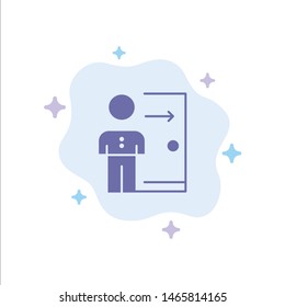 Dismissal, Employee, Exit, Job, Layoff, Person, Personal Blue Icon on Abstract Cloud Background. Vector Icon Template background