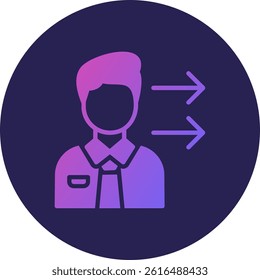 Dismissal Glyph Circle Gradient Icon