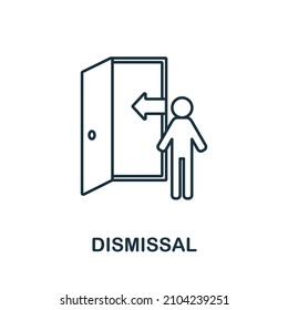Dismissal icon. Line element from crisis collection. Linear Dismissal icon sign for web design, infographics and more.