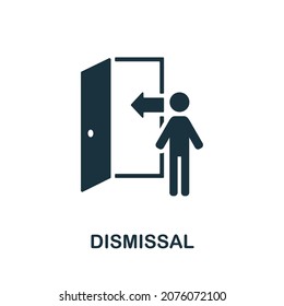 Dismissal icon. Monochrome sign from crisis collection. Creative Dismissal icon illustration for web design, infographics and more