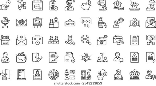 Dismissal icons High-Quality Vector Icons Collection with Editable Stroke. Ideal for Professional and Creative Projects.