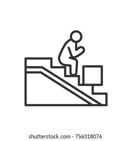 Dismissal. man sitting on the stairs