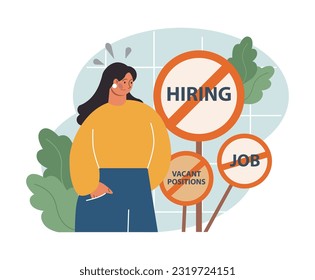 Dismissal of IT specialists. Mass unemployment of internet technology digital workers due to financial crisis. Overheated labor market. Flat vector illustration