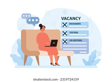Dismissal of IT specialists. Mass unemployment of internet technology digital workers due to financial crisis. Overheated labor market. Flat vector illustration