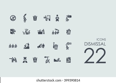 dismissal vector set of modern simple icons