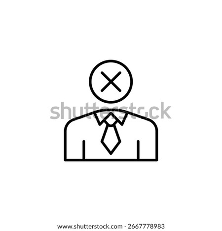 Dismissed Professional Outline Representing Rejection Or Cancellation