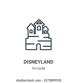 Disneyland outline vector icon. Thin line black disneyland icon, flat vector simple element illustration from editable entertainment concept isolated on white background