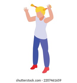 Disobedient small girl icon. Isometric of Disobedient small girl vector icon for web design isolated on white background