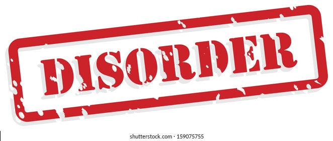 Disorder red rubber stamp vector for mental health concept