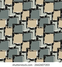 Disordered Grid of Squares – Abstract Digital Composition