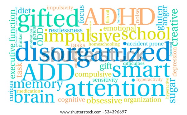 disorganized-adhd-word-cloud-on-white-stock-vector-royalty-free-534396697