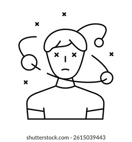 disorientation disease line icon vector. disorientation disease sign. isolated contour symbol black illustration
