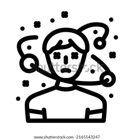 disorientation disease line icon vector. disorientation disease sign. isolated contour symbol black illustration