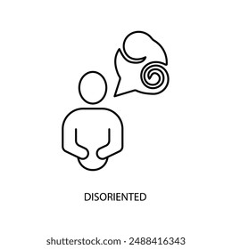 disoriented concept line icon. Simple element illustration. disoriented concept outline symbol design.