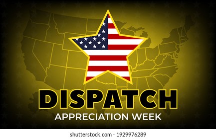 Dispatch Appreciation Week. Observed each year during April across United states. Special team that sets always ready to launch the life-saving services. Vector illustration.