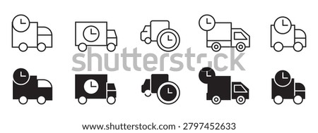 Dispatch Clock Icon Set - Dispatch Clock Delivery Time Deadline Urgent Order Tracking Icons
