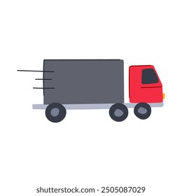 dispatch delivery truck cartoon. route driver, vehicle load, haulage supply dispatch delivery truck sign. isolated symbol vector illustration