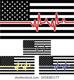Dispatch flag heartbeat line instant digital download eps