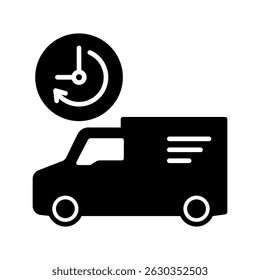 Dispatch Van glyph, mini illustration icon. use for modern concept, print, UI, UX kit, web and app development. Vector related to sales, logistic and ecommerce