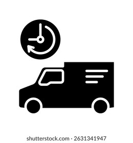 Glifo de Van, mini icono de ilustración. uso para el concepto moderno, impresión, interfaz de usuario, kit de UX, Web y desarrollo de App. Vector relacionado con ventas, logística y comercio electrónico