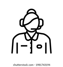 dispatcher flight school line icon vector. dispatcher flight school sign. isolated contour symbol black illustration