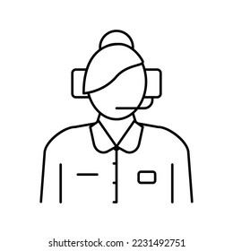 dispatcher flight school line icon vector. dispatcher flight school sign. isolated contour symbol black illustration
