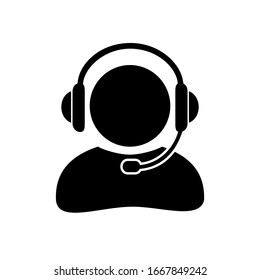 Dispatcher With Headphone Icon Sign - For Stock