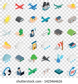 Dispatcher icons set. Isometric style of 36 dispatcher vector icons for web for any design