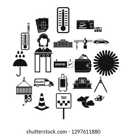 Dispatcher icons set. Simple set of 25 dispatcher vector icons for web isolated on white background