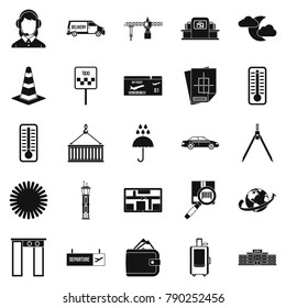 Dispatcher icons set. Simple set of 25 dispatcher vector icons for web isolated on white background