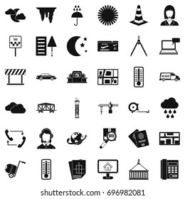 Dispatcher icons set. Simple style of 36 dispatcher vector icons for web isolated on white background