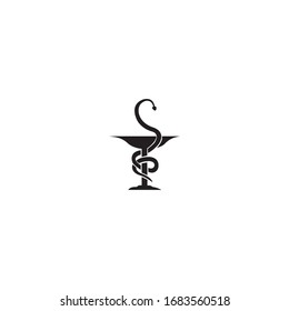 dispensary bowl icon, snake symbol design vector illustration
