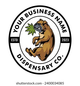 DISPENSARY DOG ILLUSTRATION LOGO TEMPLATE