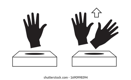 dispense with protective rubber gloves 
