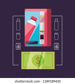 dispenser of beverage with bill dollar machine electronic
