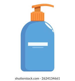 Dispenser bottle containing liquid soap, shampoo, or sanitizer, promoting hygiene and cleanliness