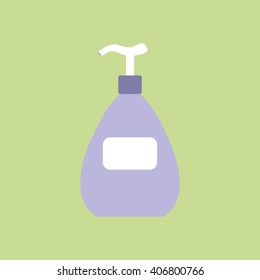 Dispenser bottle icon. Cosmetic packaging, plastic tube. Vector.