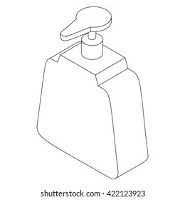 Dispenser bottle icon, isometric 3d style