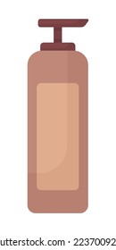 Dispenser bottle semi flat color vector object. Container for cosmetic product. Editable elements. Full sized items on white. Simple cartoon style illustration for web graphic design and animation